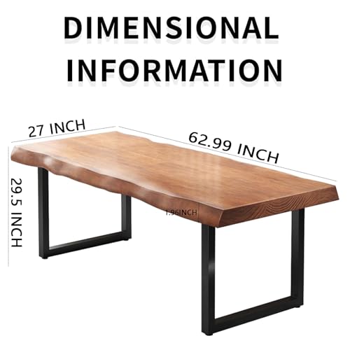 Modern Farmhouse Solid Wood Desk & Table (62 inches) - Ideal for Learning, Writing & Dining