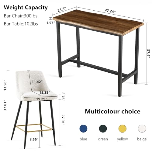 4-Person Island Counter Height Dining Set